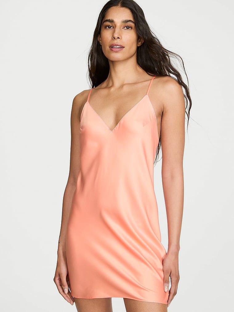 Victoria's Secret Rochie tip slip din satin, cu spatele descoperit