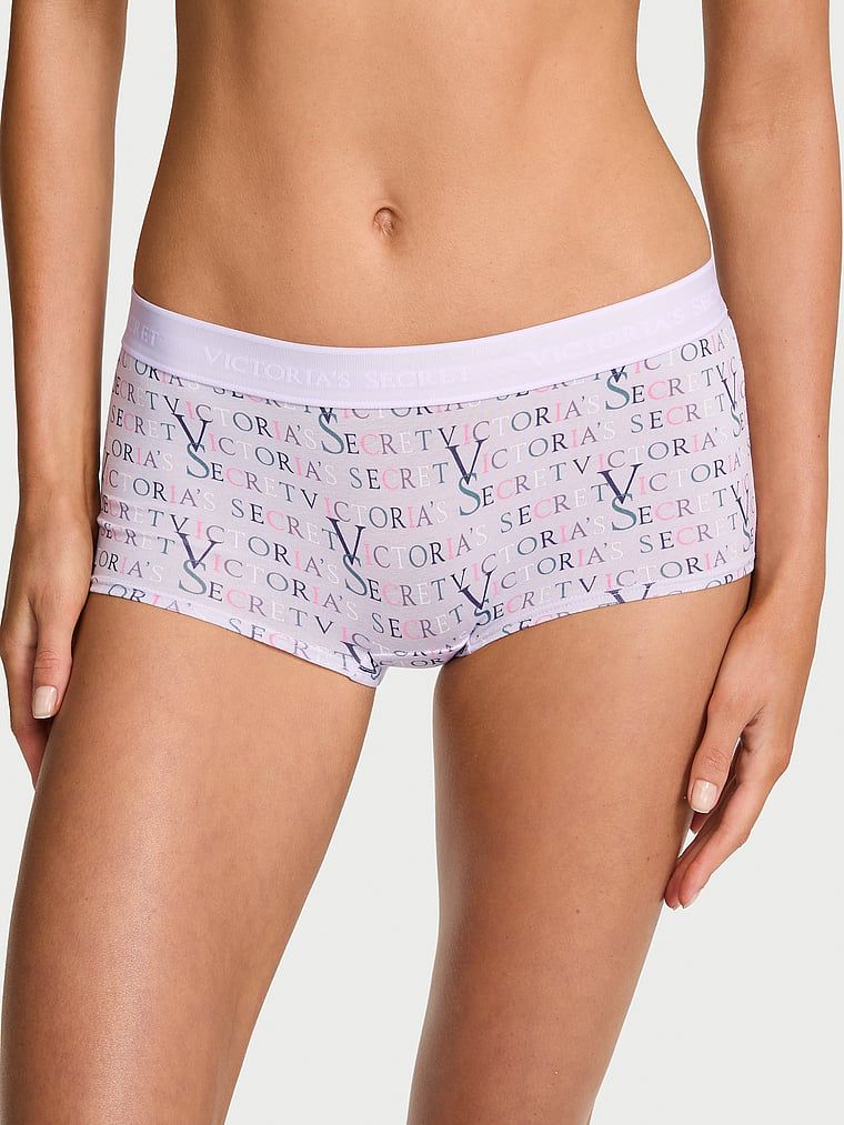 Pantaloni scurți din bumbac cu logo-ul la talie Boyshort. Produsul are o culoare cu model și provine din colecția Bumbac.