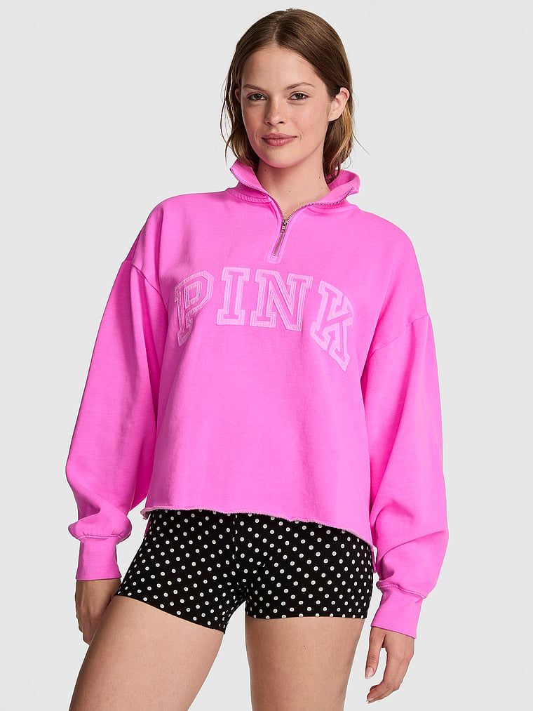 Bluză cu croială dreaptă și fermoar scurt Campus Fleece