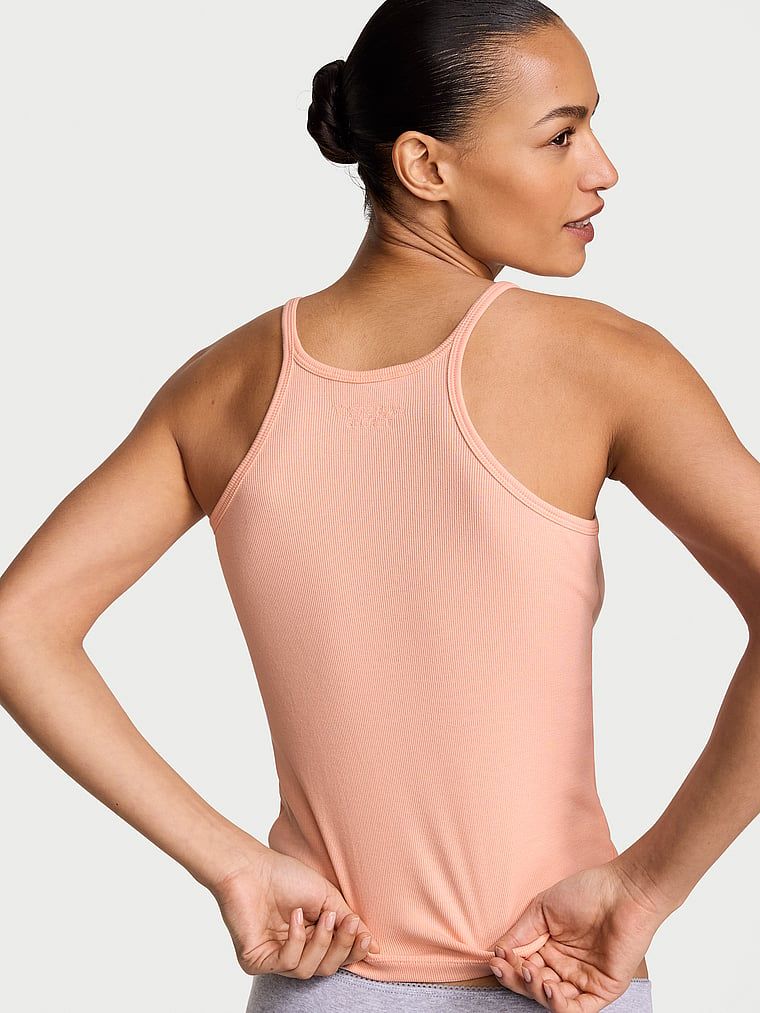 Topul de dormit din bumbac mix & match. Produsul este roz și provine din colecția Victoria's Secret.