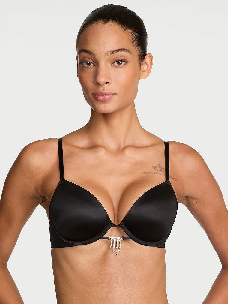 Sutien push-up cu aripi Angel Shine. Produsul este negru și provine din colecția Very Sexy.