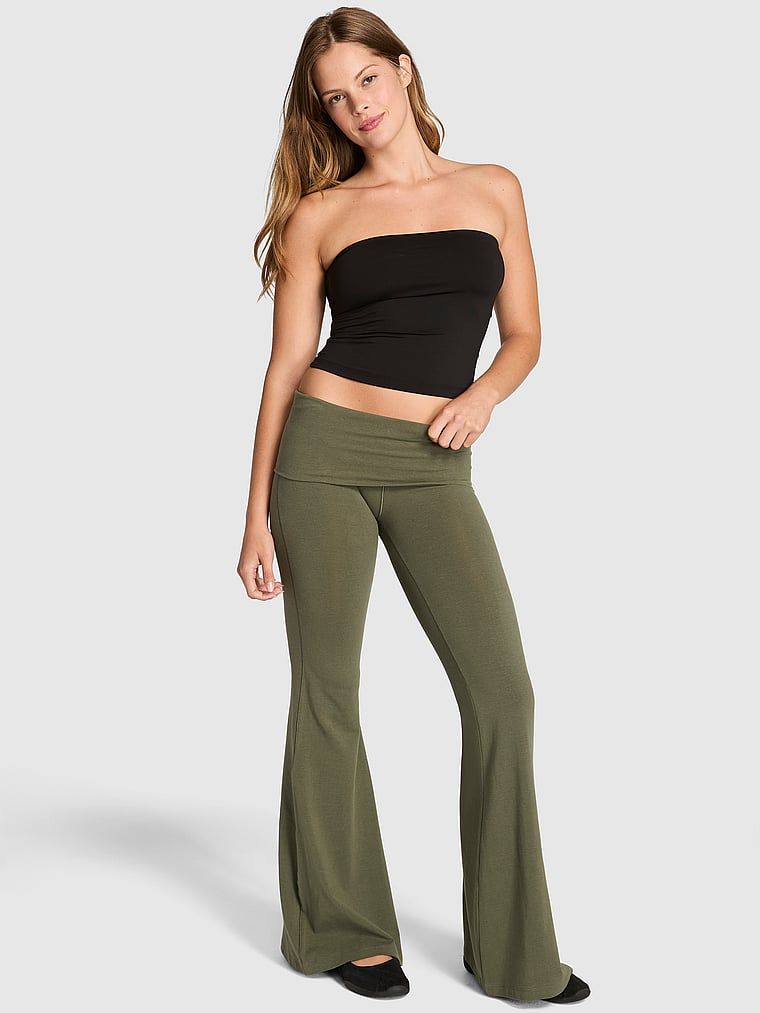 Colanți super evazați cu talie pliabilă All-Day Cotton