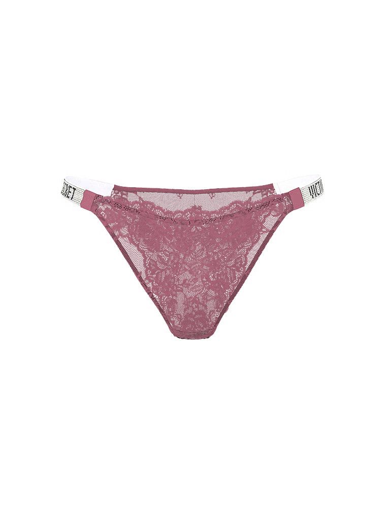 Chiloți brazilieni din dantelă Shine Strap cu bretele strălucitoare. Produsul este mov și provine din colecția Very Sexy.