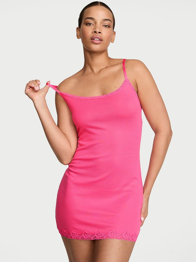 Victoria's Secret Rochie tip furou din bumbac cu dungi texturate în relief