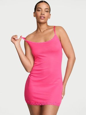 Victoria's Secret Rochie tip furou din bumbac cu dungi texturate în relief