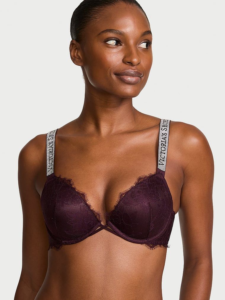 Very Sexy Sutien Push-Up din dantelă Shine Strap
