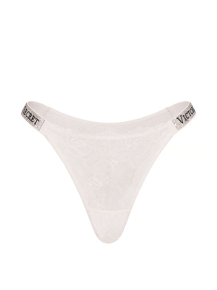 Chiloți brazilieni din dantelă cu dungi braziliene Shine Strap. Produsul este de culoare gri și provine din colecția Very Sexy.