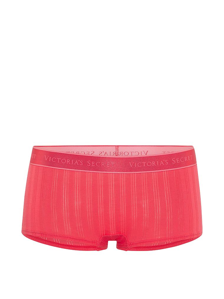 Pantaloni scurți din modal Ultra-Fine Logo Boyshort. Produsul este roșu și provine din colecția Bumbac.
