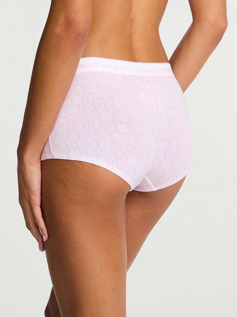 Pantaloni scurți din bumbac cu logo-ul la talie Boyshort. Produsul este modelat și provine din colecția Bumbac.