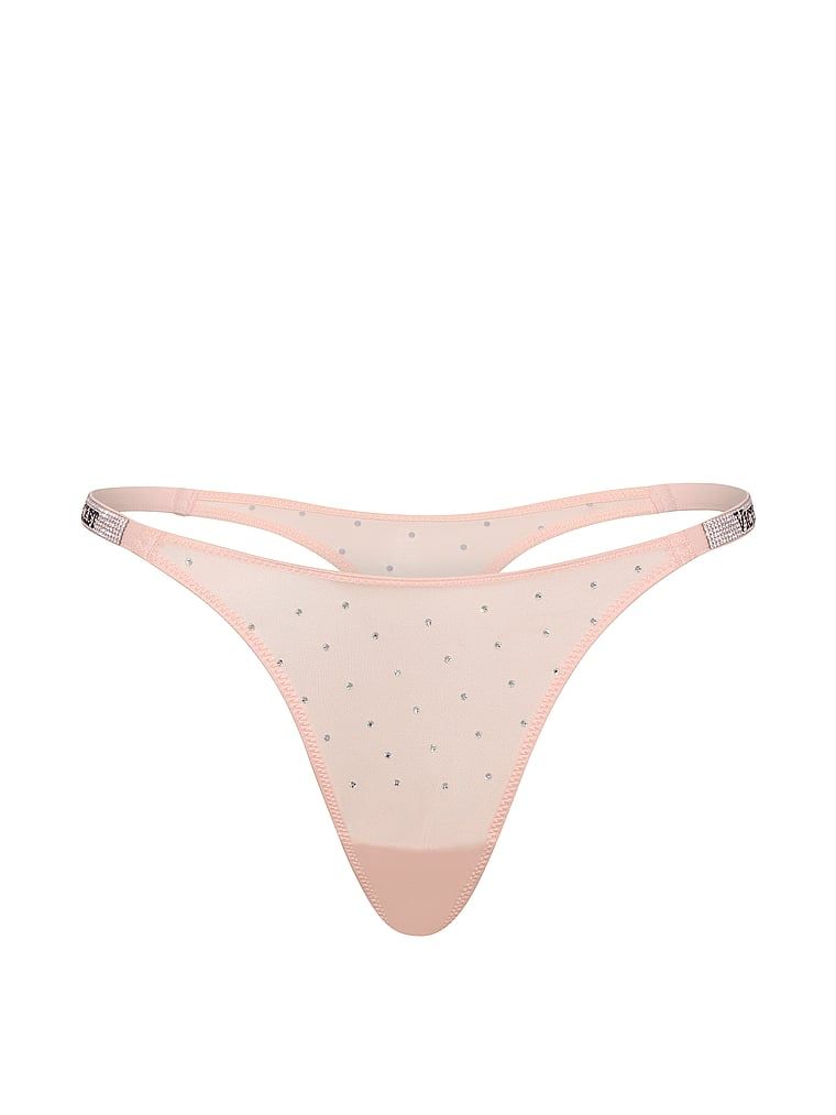 Tanga Shine Strap Dot. Produsul este roz și provine din colecția Very Sexy.