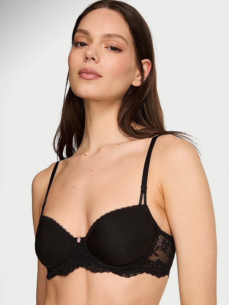 Dream Angels Sutien Balconette Wicked transparent, fără căptușeală