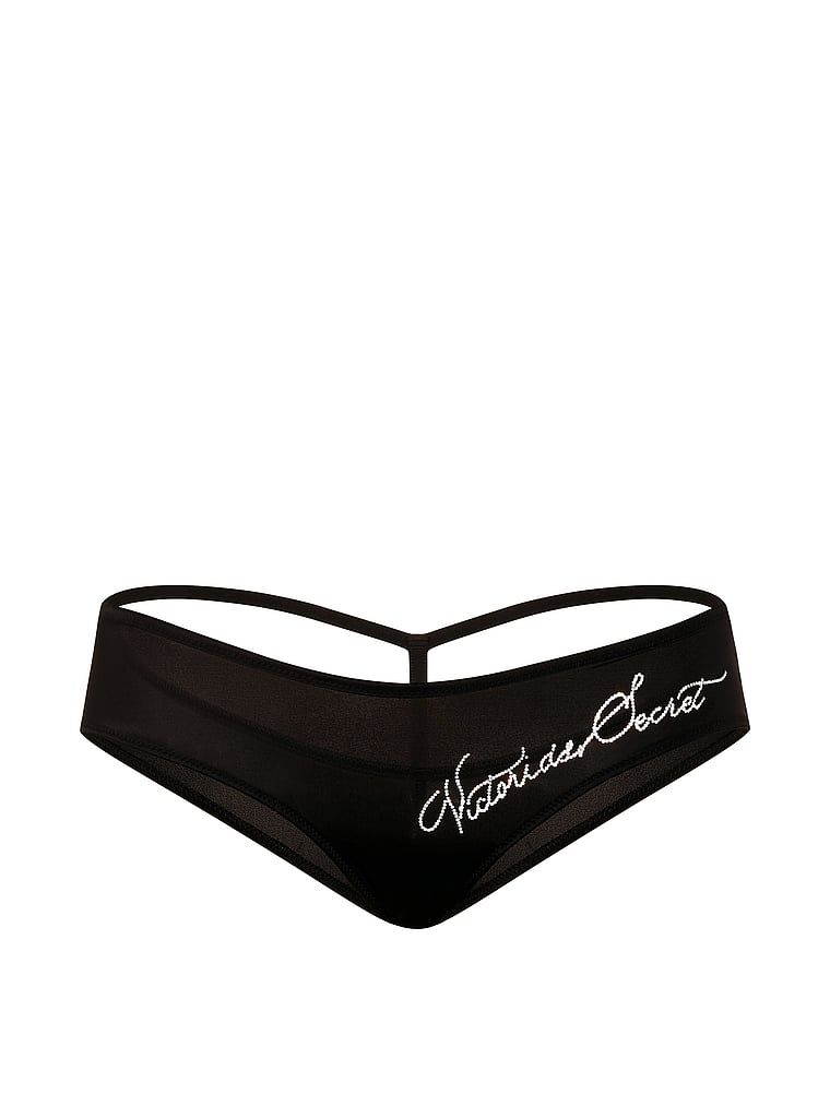 Chiloți cu spate unic și litere Shine Script Cheeky. Produsul este negru și provine din colecția Very Sexy.