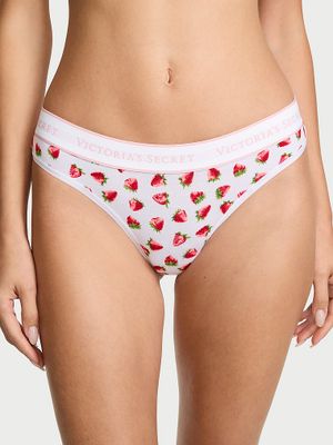 Cotton Chiloți tanga din bumbac elastic cu logo