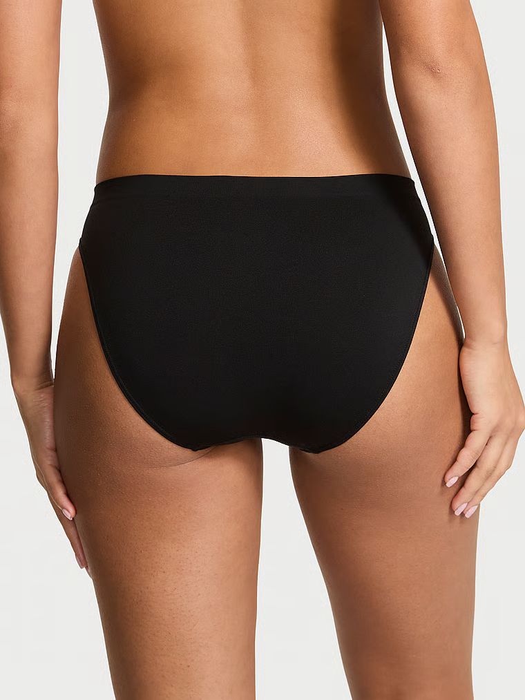 Chiloți cu logo strălucitor Seamless Sparkle Bikini. Produsul este negru și provine din colecția Seamless