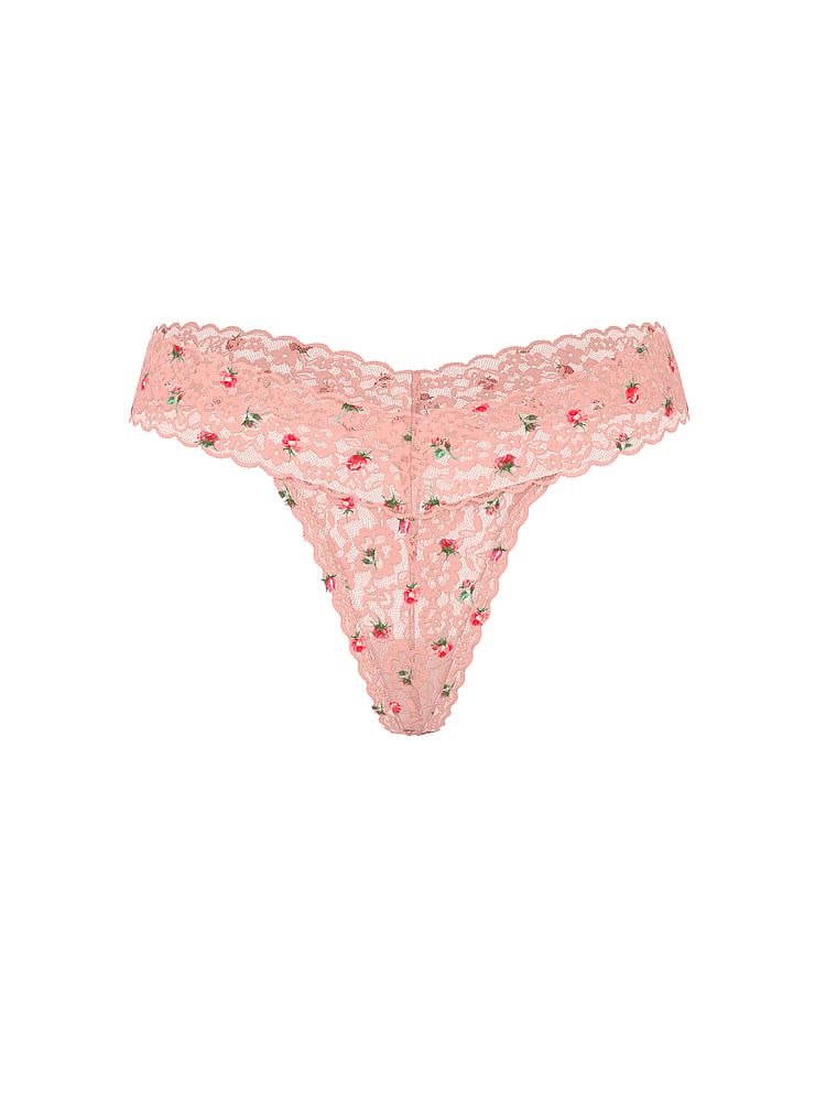 Tanga din dantelă. Produsul are o culoare florală și provine din colecția Lacie.