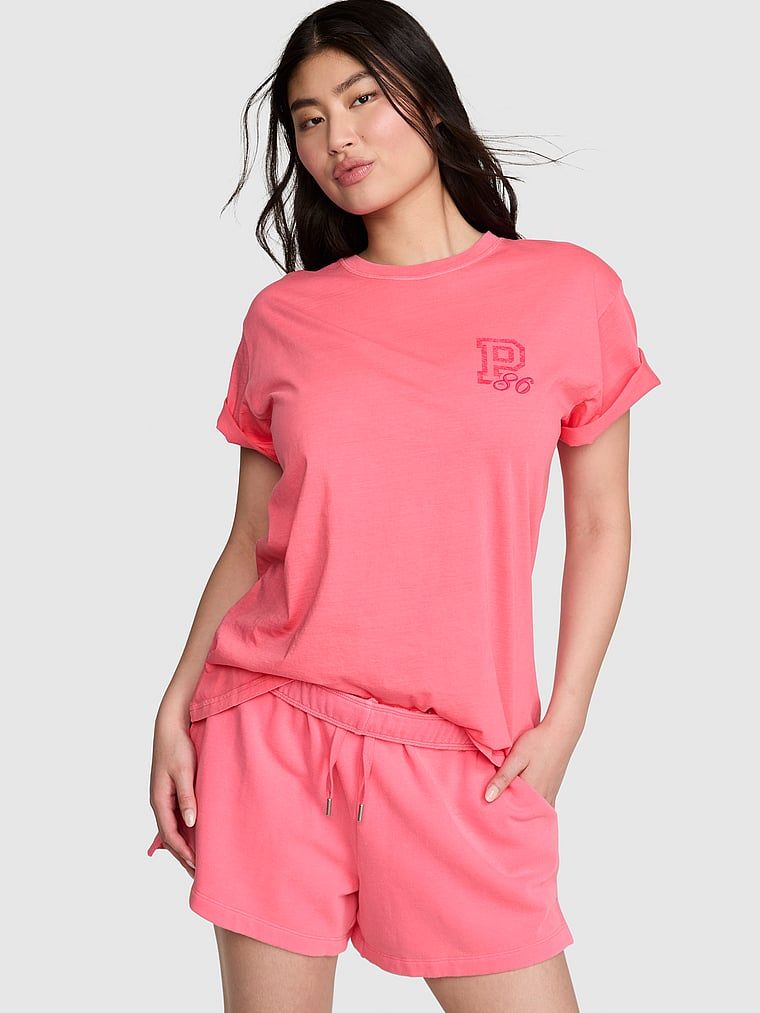 PINK Tricou Campus Cotton