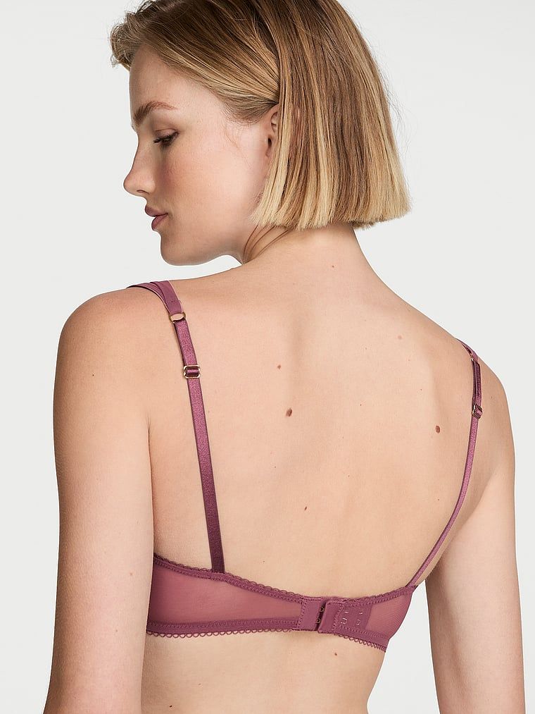 Wicked Mesh-Trim, sutien balconet fără căptușeală. Produsul este roz și provine din colecția Dream Angels.