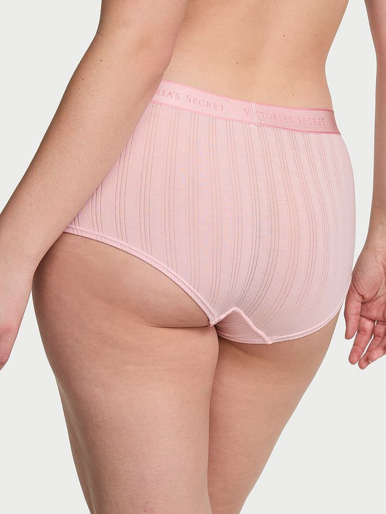 Pantaloni scurți din modal Ultra-Fine Logo Boyshort. Produsul este roz și provine din colecția Bumbac.