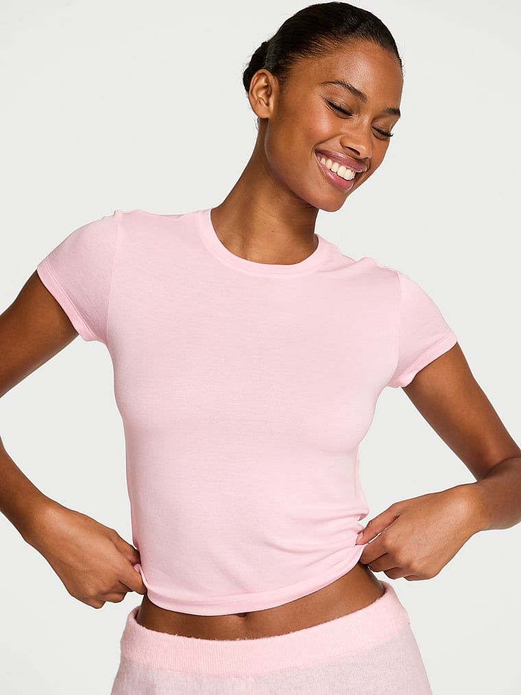 Victorias Secret Tricou mulat din modal cu nervuri