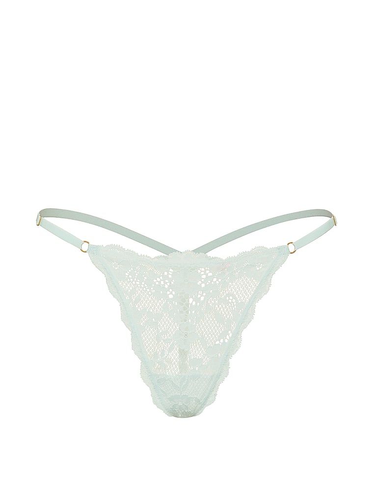 Tanga din dantelă cu bretele reglabile din dantelă V-String. Produsul este albastru și provine din colecția Dream Angels.