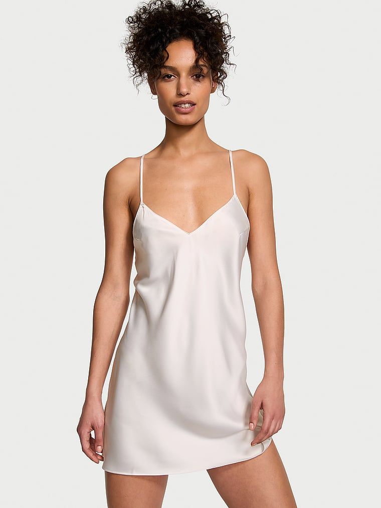 Victoria's Secret Rochie tip slip din satin, cu spatele descoperit