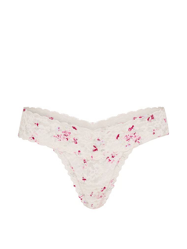Tanga din dantelă. Produsul are un model floral și provine din colecția Lacie.