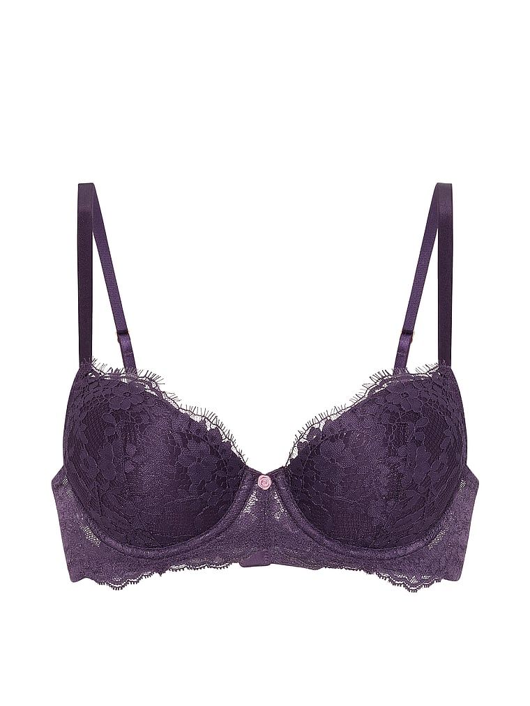 Sutien din dantelă ușor căptușit, Classic Demi. Produsul este de culoare mov și provine din colecția Dream Angels.
