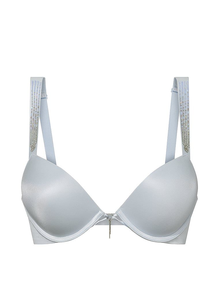 Sutien măritor push-up 2 mărimi Bombshell Ombre Shine Strap. Produsul este de culoare albastră și provine din colecția Very Sexy.