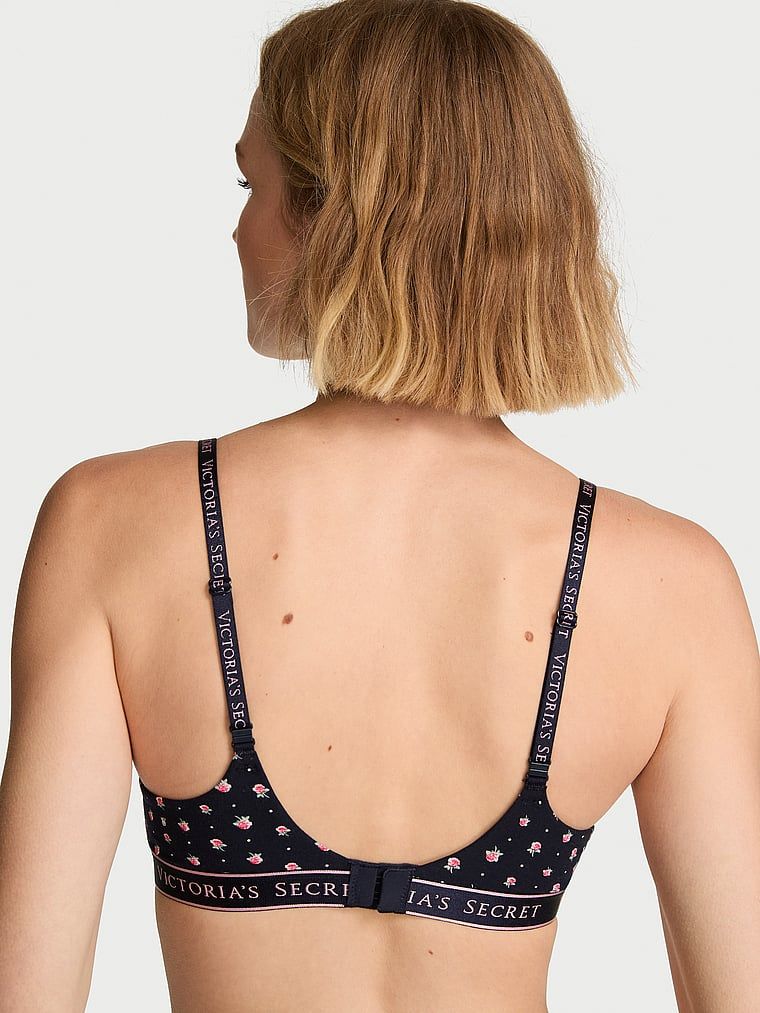 Sutien de bumbac push-up Perfect Shape. Produsul are o culoare florală și provine din colecția de tricouri.