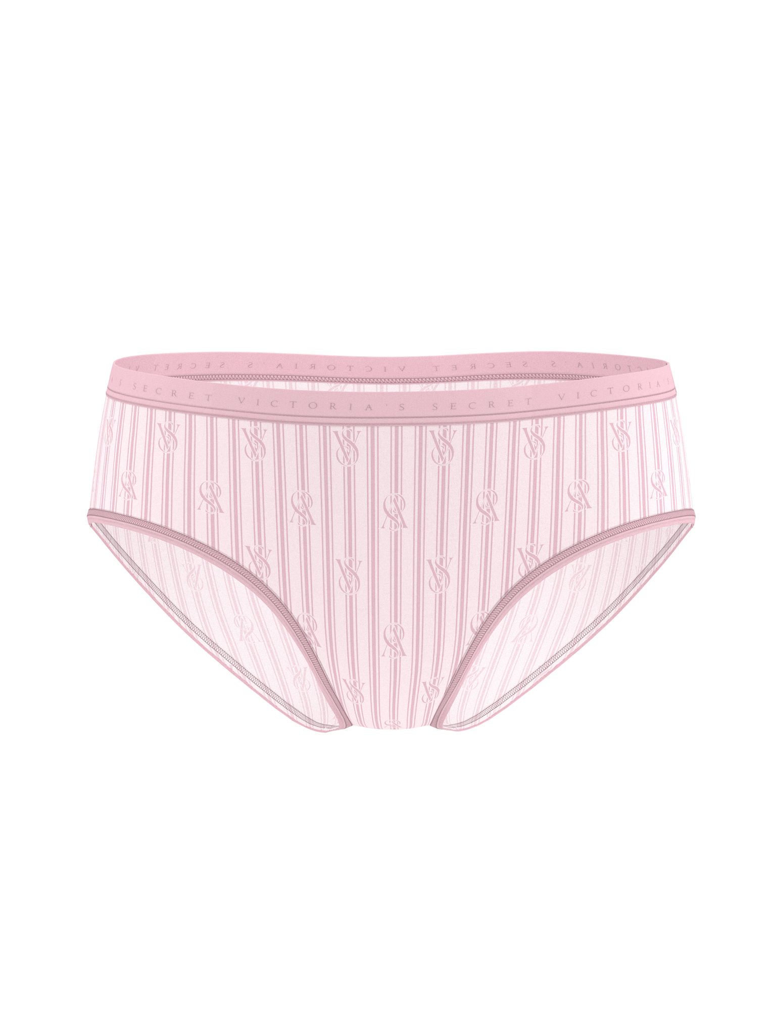 Chiloți de bumbac Hiphugger. Produsul este modelat și provine din colecția Victoria's Secret.