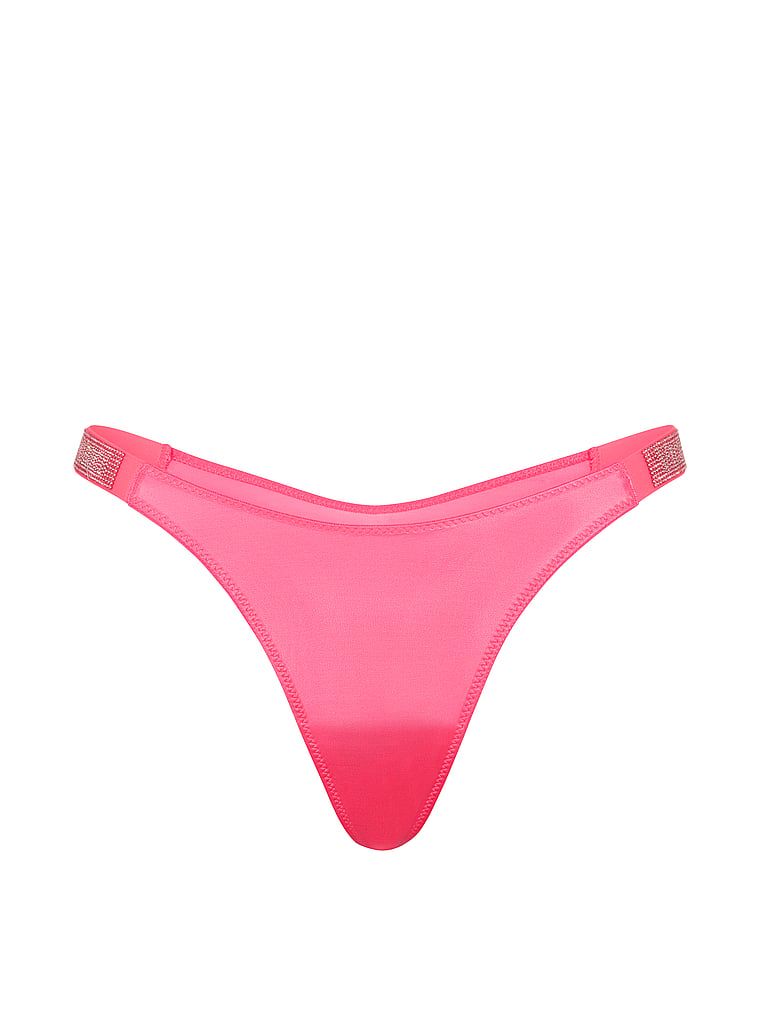 Tanga cu curele lucioase Shine Strap. Produsul este roz și provine din colecția Very Sexy.