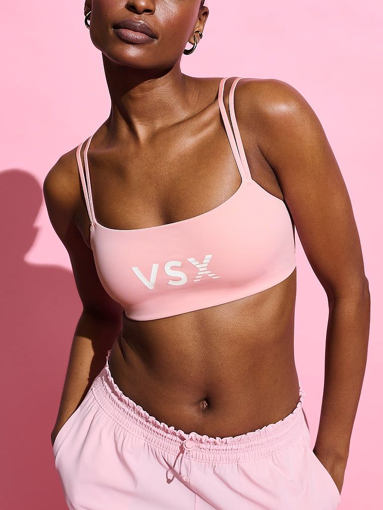 Sutien sport VSX Elevate. Produsul este roz și provine din colecția VSX.