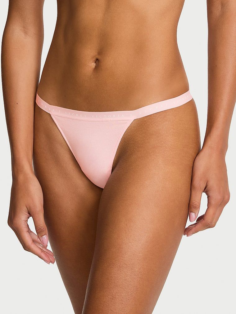 Victoria's Secret Chiloți V-String din bumbac extensibil