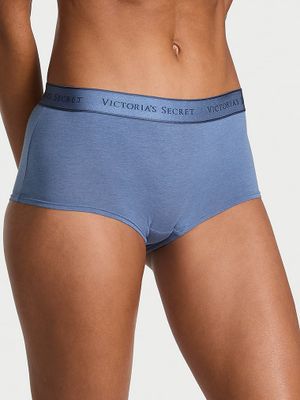 Cotton Chiloți Boyshort din bumbac, cu logo aplicat