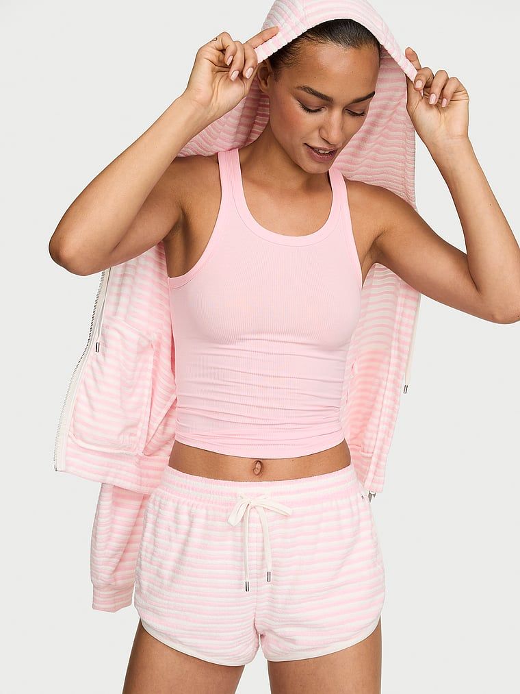 Angel Essentials Pantaloni scurți din frotir fin cu tiv rotunjit