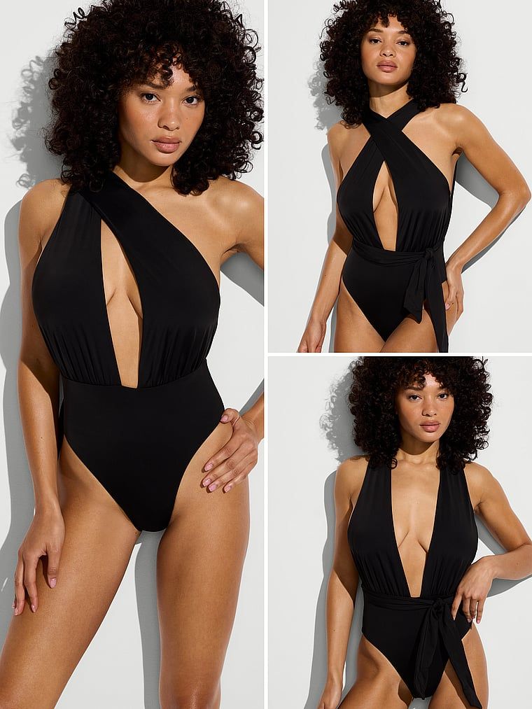 Costum de baie dintr-o piesă, Essential Multiway. Produsul este albastru și provine din colecția Victoria's Secret Swim.