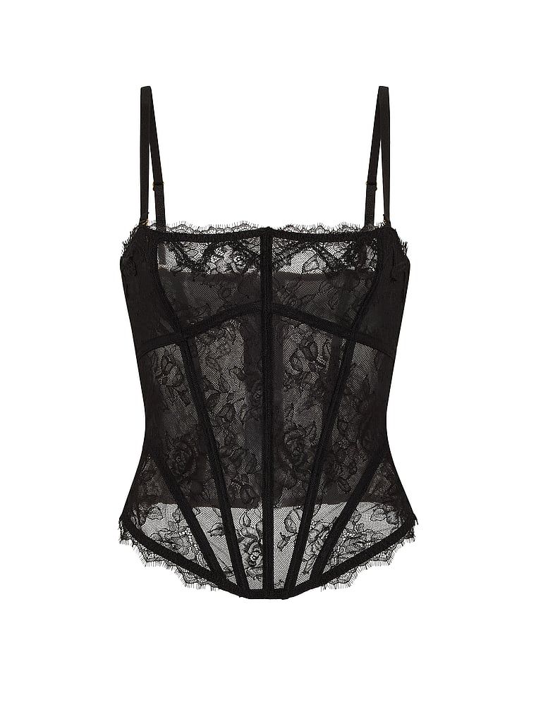 Corset Rose Lace. Produsul este negru și provine din colecția Very Sexy.