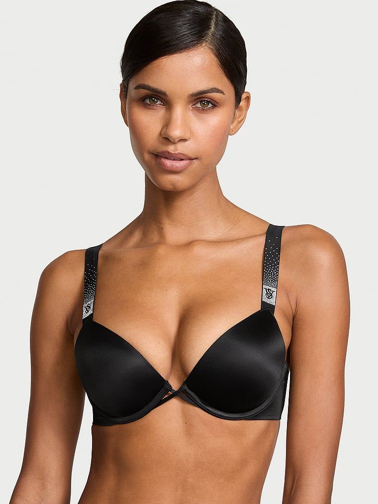 Very Sexy Sutien Push-Up cu bretele presărate cu strasuri