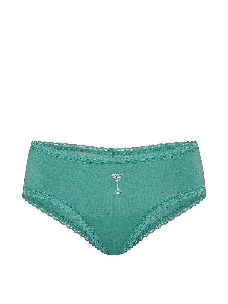 Chiloți de bumbac cu dantelă pe margini, dantelă-talie obraznică. Produsul este modelat și provine din colecția Lace Trim.