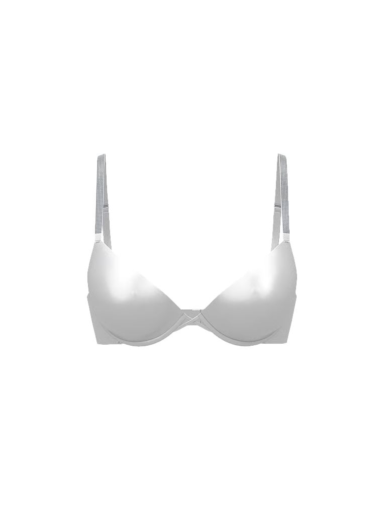 Sutien măritor push-up 2 mărimi Bombshell Gradient Shine Strap. Produsul este de culoare gri și provine din colecția Very Sexy.