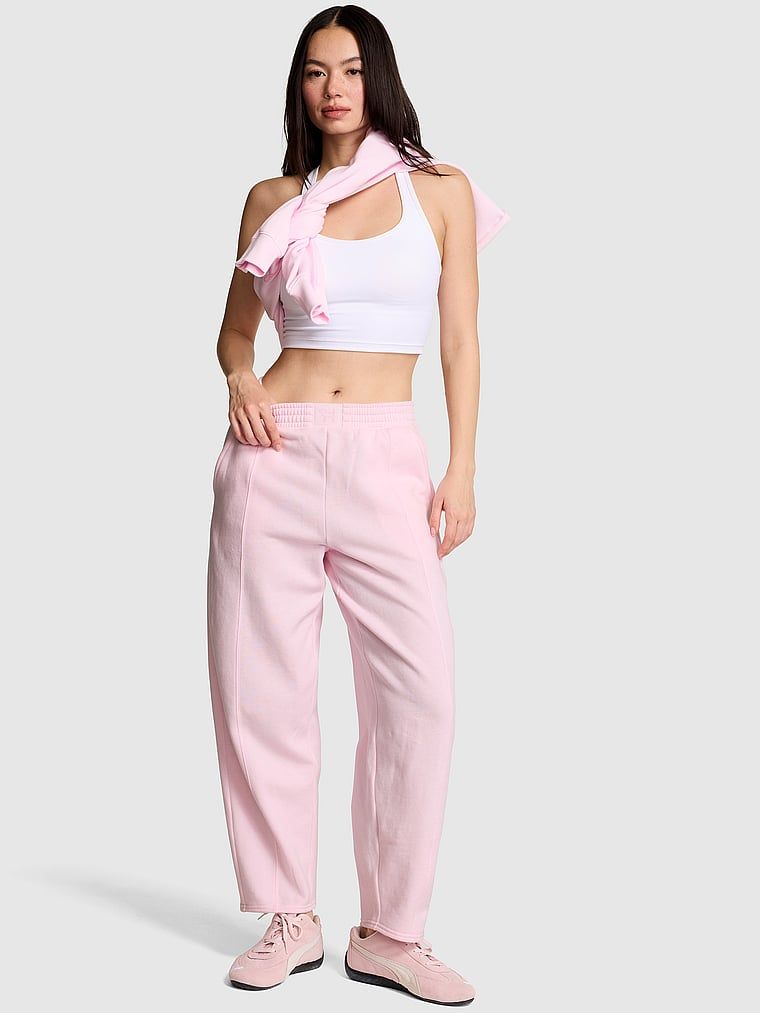 Pantaloni trening Campus Fleece barrel cu cusături