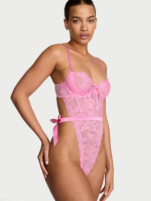 Dream Angels Body Teddy Wicked din dantelă, fără căptușeală