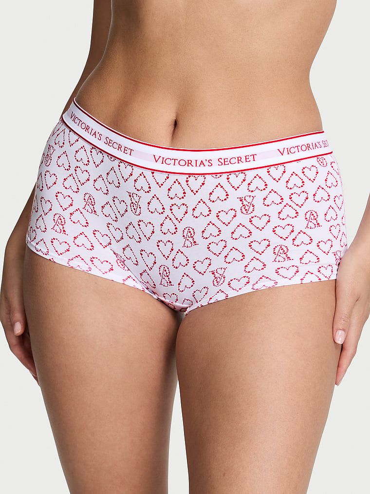 Pantaloni scurți din bumbac cu logo-ul la talie Boyshort. Produsul este modelat și provine din colecția Bumbac.