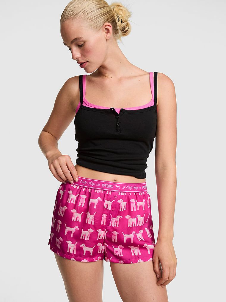Pantaloni scurți de pijama mătăsoși, croială boxy Silky Sleep