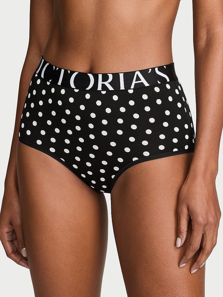 Chiloți din bumbac cu talie înaltă Logo Exploded Brief. Produsul este modelat și provine din colecția Bumbac.