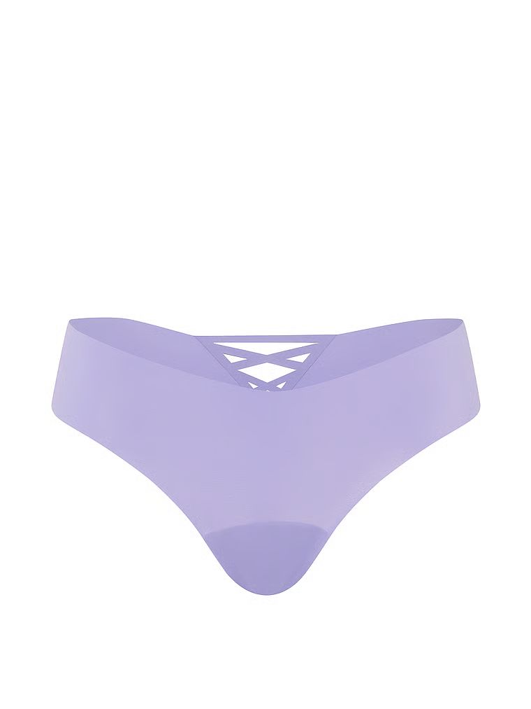 Tanga fără cusură cu bretele la spatele bretelelor No-Show Strappy. Produsul este albastru și provine din colecția No-Show.