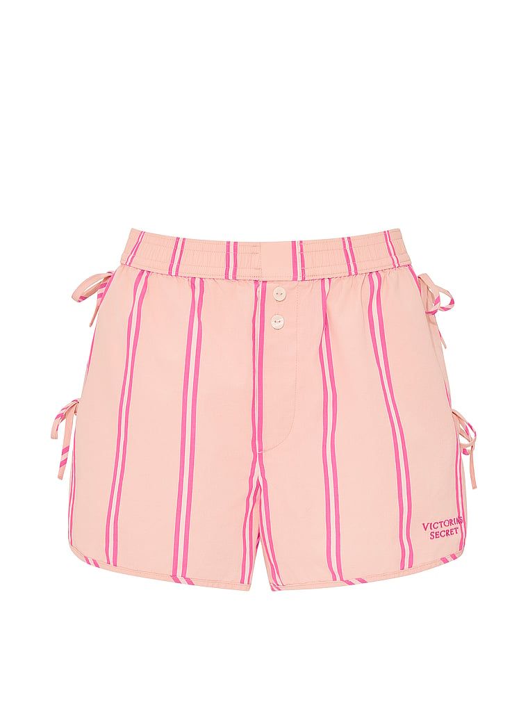 Pantaloni scurți de pijama Heritage din bumbac Mix & Match. Produsul este modelat și provine din colecția Victoria's Secret.