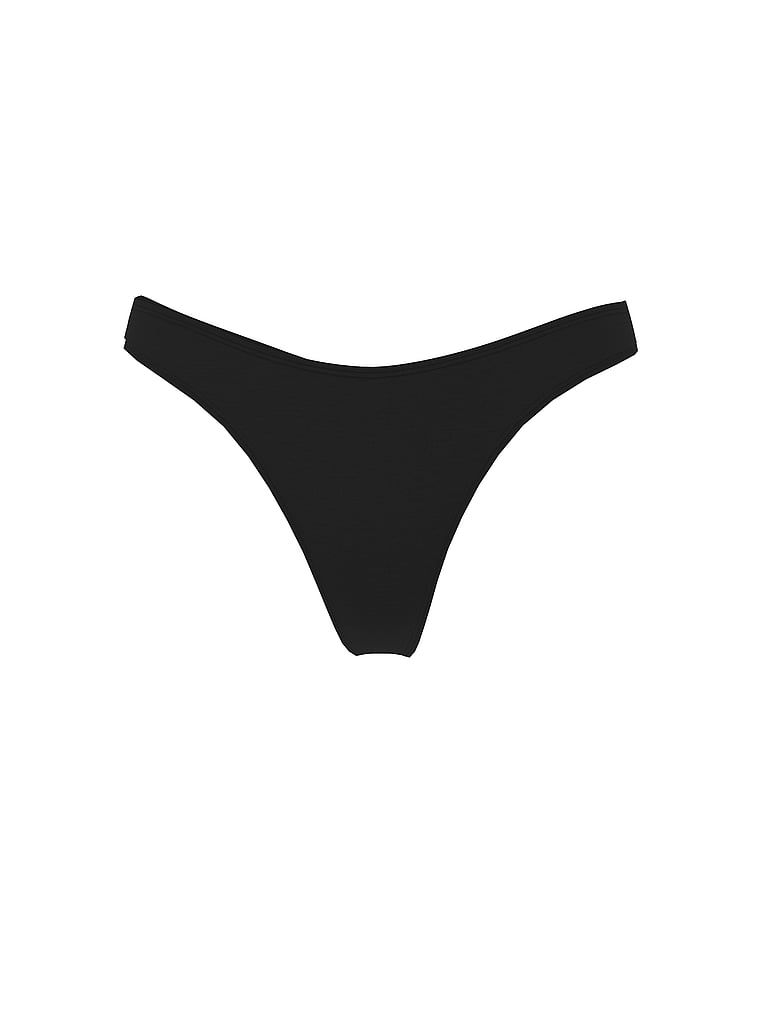 Tanga modal cu picioare Ultra-Fine cu tăietură înaltă. Produsul este negru și provine din colecția Victoria's Secret.