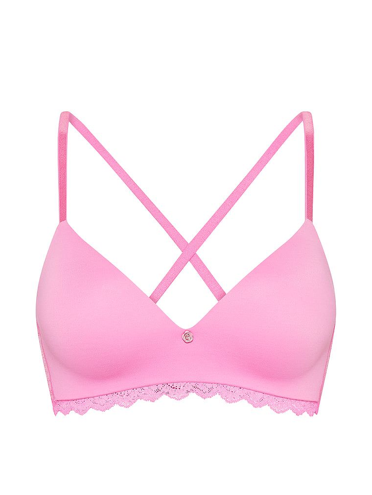 Sutien push-up fără armă: Smooth and Lace. Produsul este roz și provine din colecția Dream Angels.