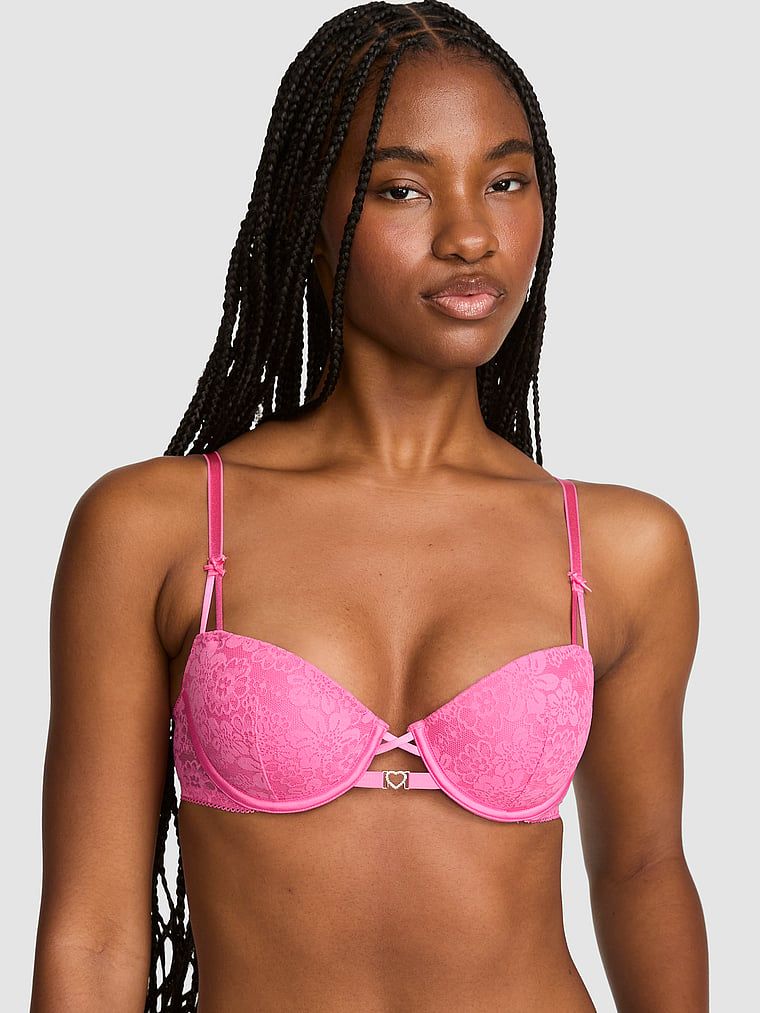 PINK Sutien balconette push-up PINK Wink